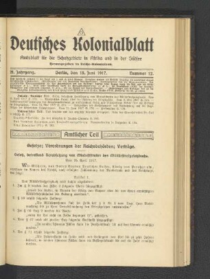 28. Jahrgang , 15. Juni 1917, Nummer 12.