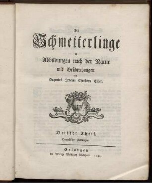 Theil 3,Text: Die Schmetterlinge in Abbildungen nach der Natur mit Beschreibungen. Dritter Theil