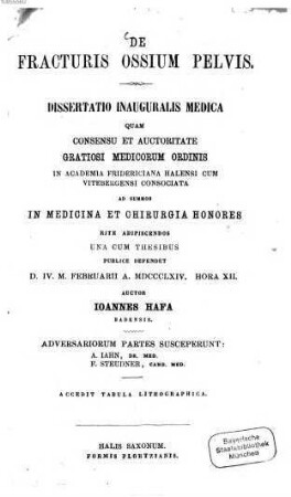 De fracturis ossium pelvis : Diss. inaug. med.