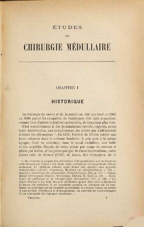 Études de chirurgie médullaire : (historique, chirurgie, óperatoire, traitement)