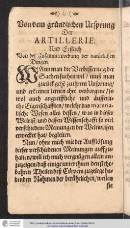 Von dem gründlichen Ursprung der Artillerie. Des principes Fondamentaux de L'Artillerie.