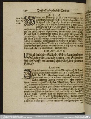 Die fünff und achtzigste Predigt aus Zach. XI. v. 7.