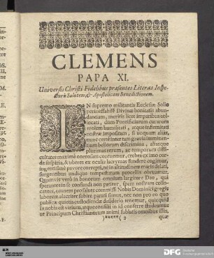 Clemens Papa XI. Bvlla Jubilea.