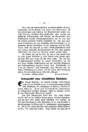 Bodenpolitik einer ostmärkischen Kleinstadt