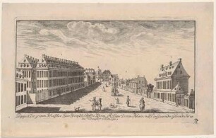 Die Große Plauensche Gasse in Dresden nach Nordosten, Blatt Teil einer Reihe Dresdner Stadtansichten von Schlitterlau um 1770