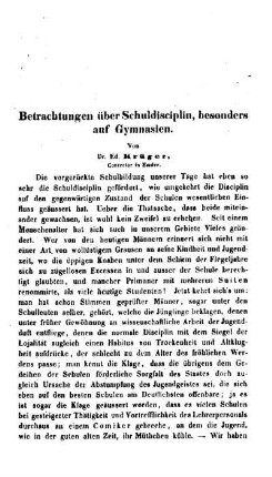 Betrachtungen über Schuldisciplin, besonders auf Gymnasien