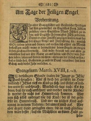 Am Tage der heiligen Engel.