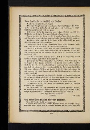 Alle italienischen Angriffe wiederum gescheitert.