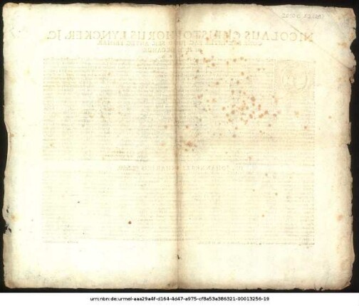 Nicolaus Christophorus Lyncker, IC. Cons. Sax. Intim. Fac. Iurid. Sen. Antec. Primar. Et H.T. Decanus. L.S.P.D. : Quod in variis Dissert. d. Usufr. c.XX. Marc. Aurel. Galvanus magno conatu egit ... Honorum Candidatus Dn. Johannes Leonhardus Radefeld ... ; P.P. Ienae d. 30. Martii A.O.R. MDCXC.