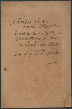 Kommt her zu mir spricht Gottes Sohn; ob, org; g-Moll; Krebs-WV 708