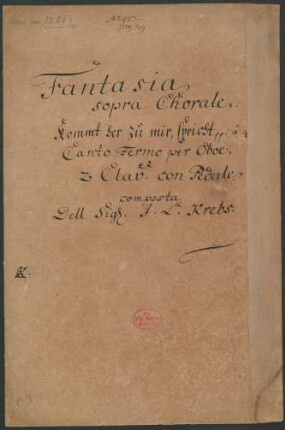 Kommt her zu mir spricht Gottes Sohn; ob, org; g-Moll; Krebs-WV 708