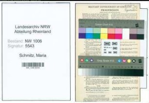 Entnazifizierung Maria Schmitz , geb. 11.01.1898 ()
