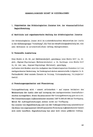 43-48, Kriminologischer Dienst in Niedersachsen