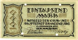 Brandenburg an der Havel, Stadt: 1.000 Mark 1922