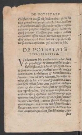 De Potestate Ecclesiastica.