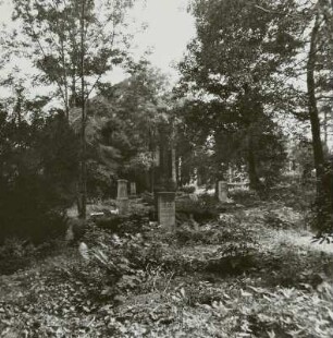 Blick über Gräber zur Grabkapelle