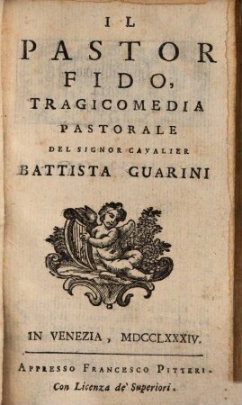 Il pastor fido : tragicommedia pastorale