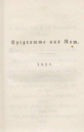 Epigramme aus Rom. 1818