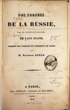 Des projets de la Russie