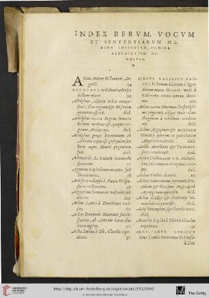 Index rervm, vocvum et sententiarvm