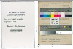 Entnazifizierung Karl August Bohnen , geb. 27.07.1922 ()