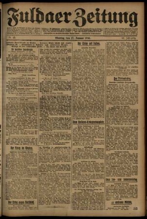 Ausgabe vom Montag, den 17. Januar 1916.