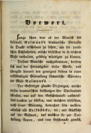 Ferdinand Raimunds sämmtliche Werke : Herausgegeben von Johann Nep. Vogl. 1