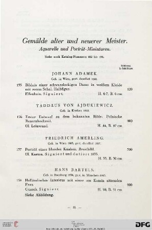Gemälde Alter und Neuerer Meister (Nr. 155-257)