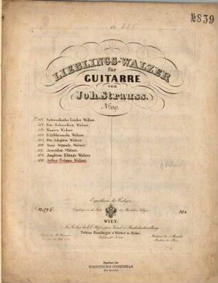 Lieblings-Walzer für Guitarre, 109. Äther-Träume : Walzer ; 225tes Werk
