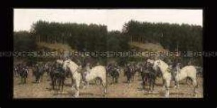 Feldzeugmeister, Eduard Ritter Succovaty von Vezza, mit Stab auf dem Manöverfeld, Pusterthal, Südtirol