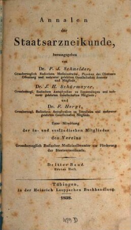 Annalen der Staatsarzneikunde. 3. 1838