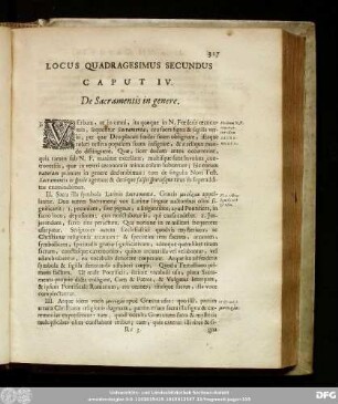 Caput IV. De Sacramentis in genere.