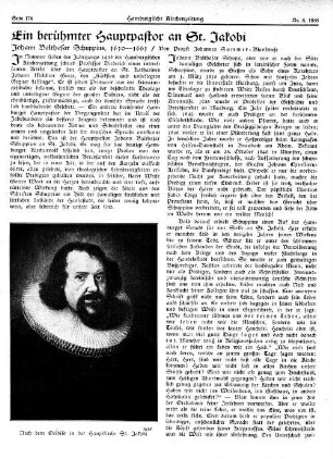 Ein berühmter Hauptpastor an St. Jakobi : Johann Balthasar Schuppius, 1610 – 1661