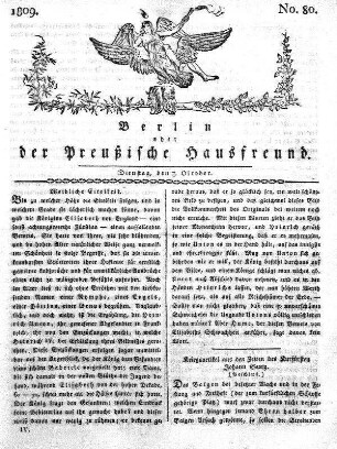 No. 80., 3. Oktober 1809