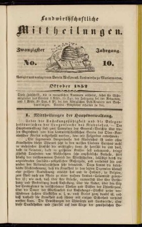 Zwanzigster Jahrgang. No. 10.
