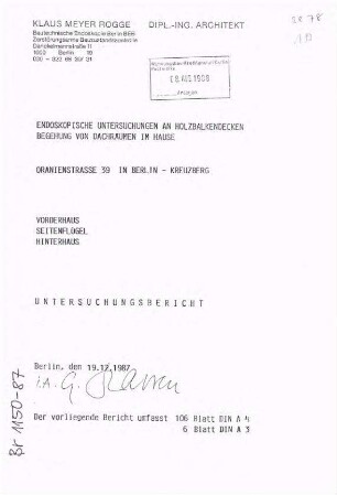 Untersuchungsbericht: Endoskopie Holzbalkendecken Oranienstr. 39