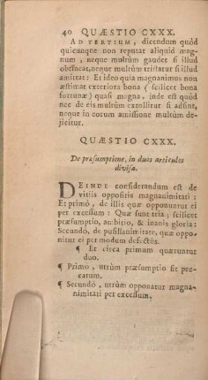 Quaestio CXXX. De praesumptione, in duos articulos divisa.