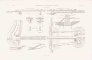 Weichselbrücke, Graudenz: Grundrisse, Ansichten, Schnitte, Details (aus: Atlas zur Zeitschrift für Bauwesen, hrsg. v. G. Erbkam, Jg. 32, 1882)