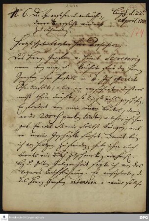 Brief von Heinrich Julius Elers an August Hermann Francke.