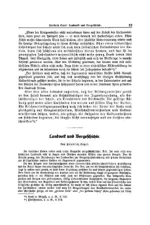 Landvolk und Vorgeschichte