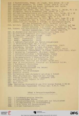 Möbel & Beleuchtungskörper (Nr. 251-301)