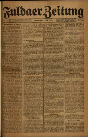 Ausgabe vom Donnerstag, den 01. Juli 1920.
