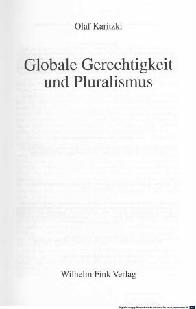Globale Gerechtigkeit und Pluralismus