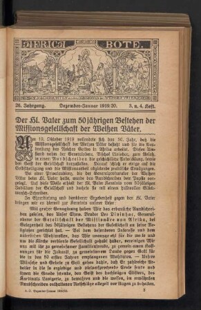 Dezember-Januar 1919/20. 3. u. 4. Heft