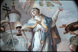 Verehrung der Ecclesia durch die vier Erdteile