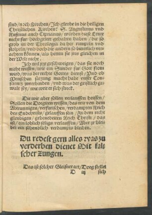 Du redest gern alles was zu verderben dienet Mit falscher Zungen.