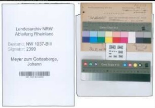 Entnazifizierung Johann Meyer zum Gottesberge , geb. 05.04.1908 ()