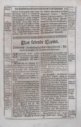 Das siebende Capitel. Dietwerth (Theodobertus oder Theutebertus) König der Austrasier, Ost-Franken und Thüringer.