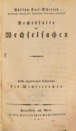 Rechtsfälle in Wechselsachen