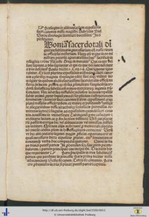 Epitoma expositionis sacri canonis missae